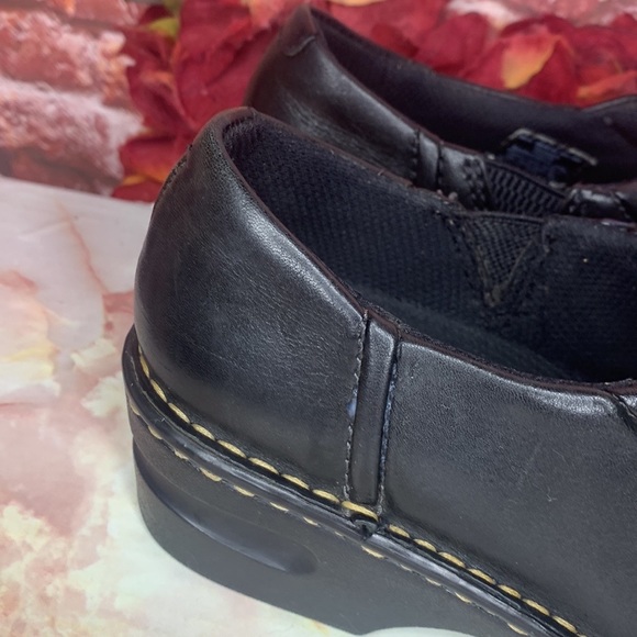 Eastland Black Leather Slip On Tracie Chunky Comfort Clogs - Picture 6 of 10